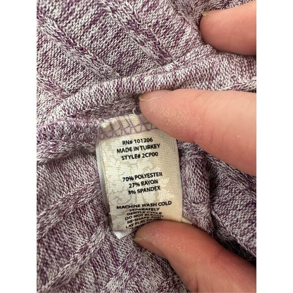 Soft Surroundings Open Front Drapey Cardigan Sweater Heathered Purple Size Mediu - Picture 7 of 7